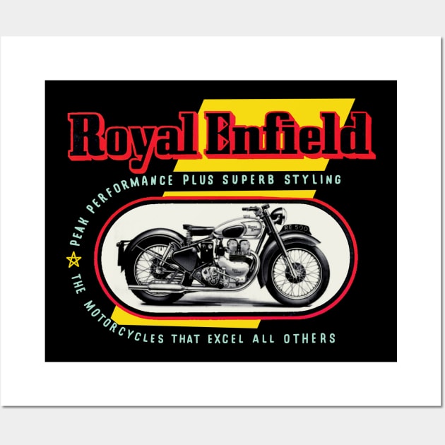 The Gorgeous Royal Enfield Cafe racer Motorcycles Wall Art by MotorManiac